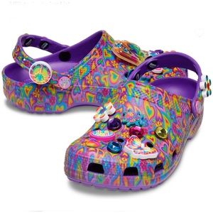 LISA FRANK X CROCS Classic Clog Shoes Neon Purple/Multi Women’s Size 7 / Mens 5